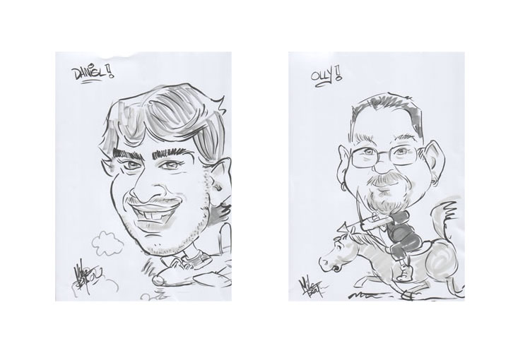 2006 - staff party caricatures of Dan and Olly